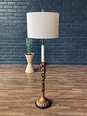 Hollywood Regency Gilt Leaf Floor Lamp, c.1950’s