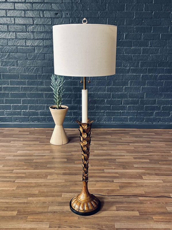 Hollywood Regency Gilt Leaf Floor Lamp, c.1950’s