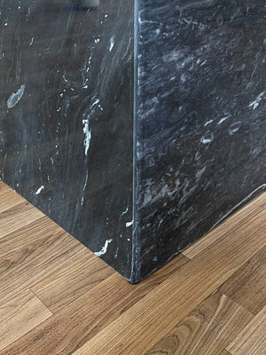 Italian Vintage Post Modern Black Marble Dining Table, c.1970’s