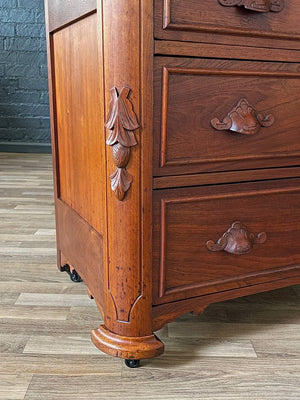 Antique American Walnut & Marble Top Dresser with Three Drawers, c.1900’s