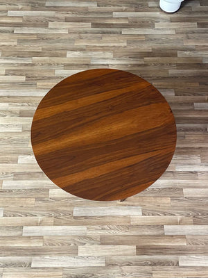 Mid-Century Modern Round Walnut Coffee Table by Stanley, c.1960’s