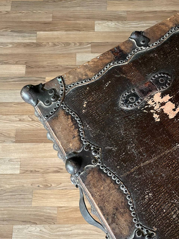 Antique Leather Steamer Trunk by Henry Pollack Trunk Co. c.1880