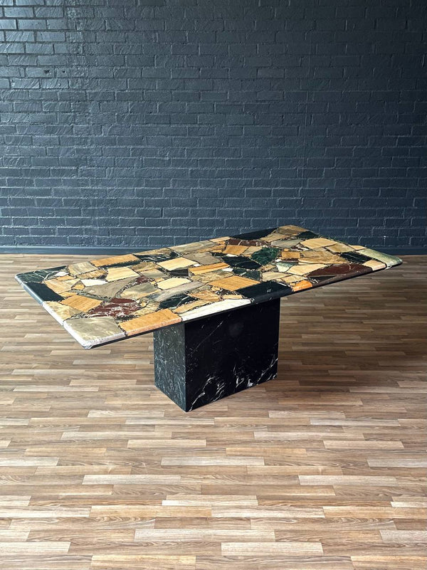 Vintage Italian Post Modern Multi-Marble Stone Dining Table by C.I.M, c.1980’s