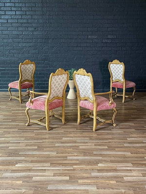 Set of 8x French Style Painted & Carved Wood Dining Chairs, c.1950’s