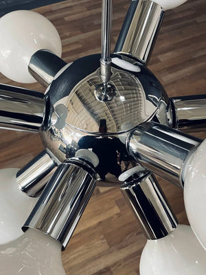 Vintage Space Age Atomic Chrome Sputnik Chandelier, c.1960’s