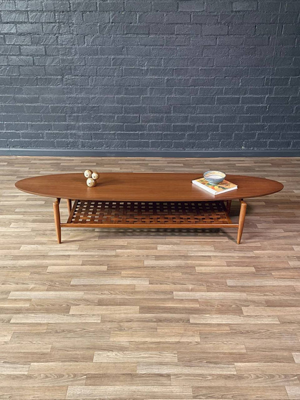 Mid-Century Surfboard Style & Floating Top Coffee Table by Lane, c.1960’s