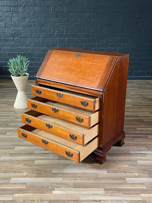 American Colonial Cherry Drop-Down Desk by Maddox, c.1950’s