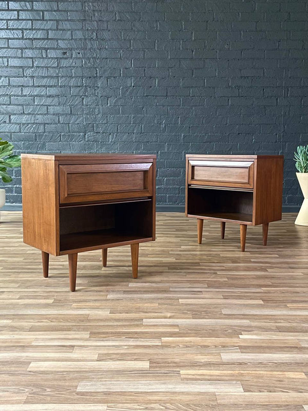 Pair of Mid-Century Modern Walnut Night Stands by Morris of CA, c.1960’s