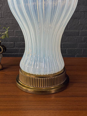Vintage Italian Beige Murano Glass Table Lamp, c.1960’s