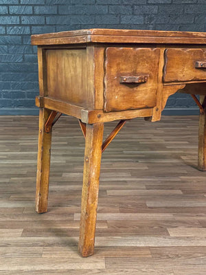 Early Californian Monterey Spanish Ranch Style Maple Desk, c.1930’s
