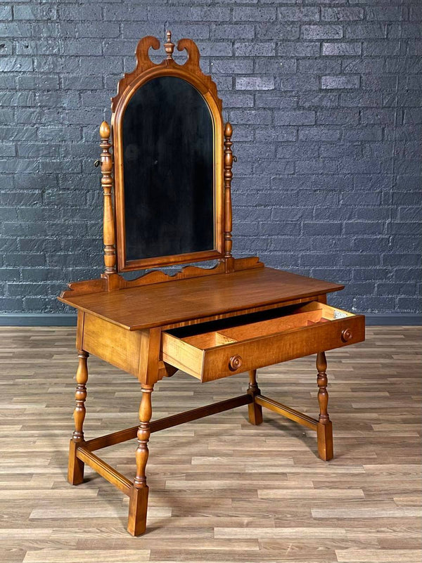 American Colonial Maple Vanity Table w/ Swivel Mirror by West Michigan Furniture Co., c.1930’s
