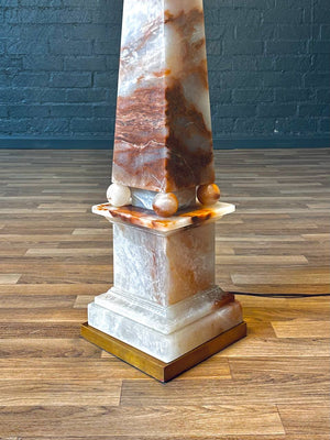 Vintage Mid-Century Obelisk Onyx Floor Lamp by Marbro, c.1960s