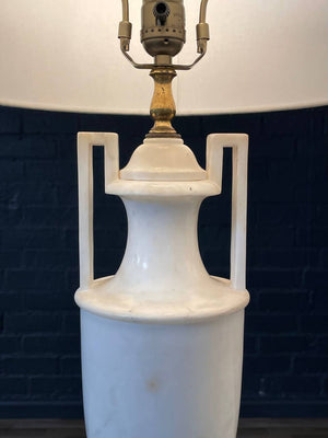 Pair of Italian Neoclassical Urn Style Alabaster Table Lamps, c.1940’s