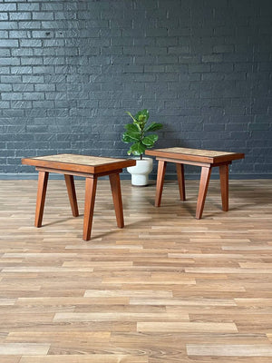 Pair of Mid-Century Modern Tile Top Side Tables, c.1970’s