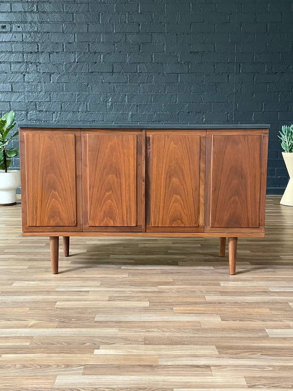 Mid-Century Modern Walnut Credenza w/ Stone Top by Jack Cartwright, c.1960’s