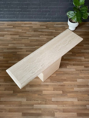 Vintage Post Modern Travertine Stone Console Table, c.1970’s
