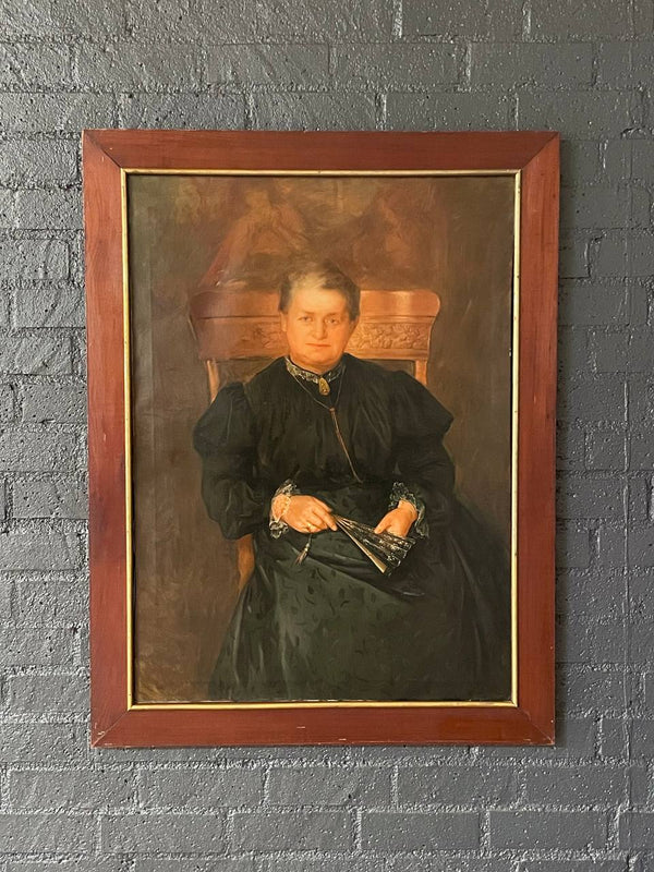 Antique Portrait Oil Painting of Old Lady, c.1920’s