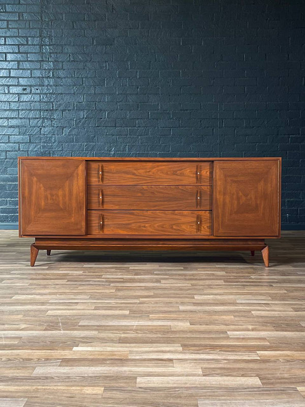Mid-Century Modern Sculpted Walnut Dresser by American of Martinsville, c.1950’s