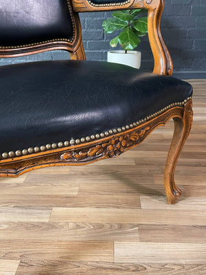 Pair of French Louis XV-Style Carved Beech Armchairs by Chateau d’Ax