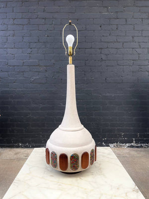 Mid-Century Modern Ceramic with Mosaic Accents Table Lamp, c.1960’s