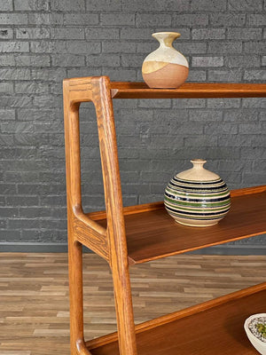 Mid-Century Modern 4-Tier Sculpted Walnut Bookshelf, c.1960’s