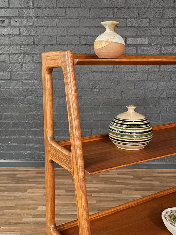 Mid-Century Modern 4-Tier Sculpted Walnut Bookshelf, c.1960’s