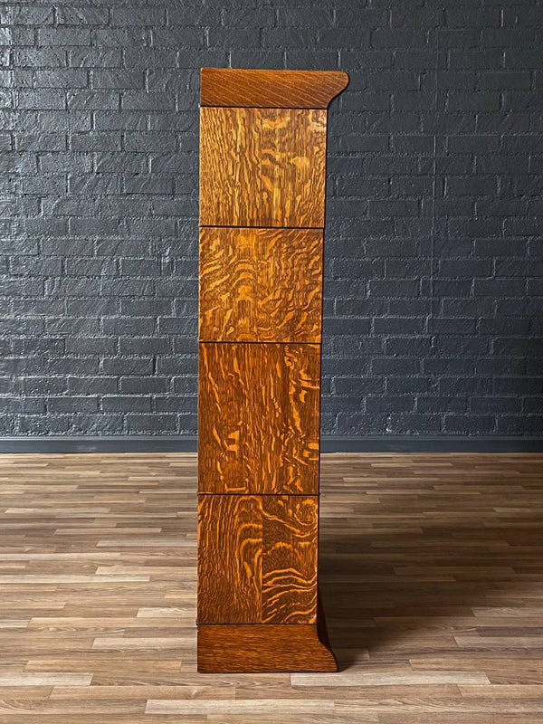 Antique Stackable Barristers Oak Bookcase w/ Glass Sliding Doors, c.1920’s