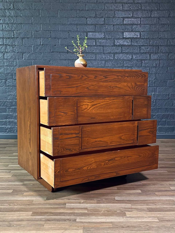 Mid-Century Modern Geometric Highboy Dresser, c.1960’s