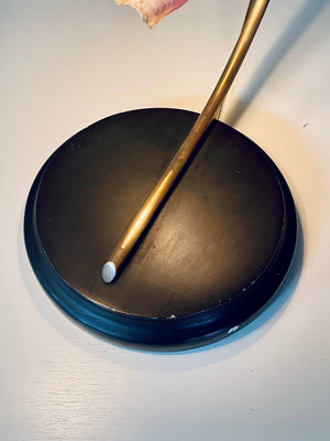 Hollywood Regency Brass Arch Table Lamp w/ Authentic Seashell Shades, c.1970’s