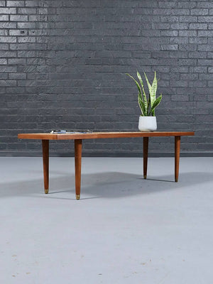 Mid Century Modern Geometric Mosaic Tile Top Coffee Table, c.1960's