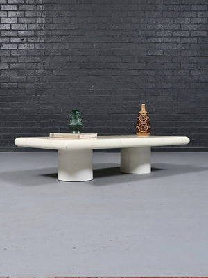Italian Modern Coffee Table With Double Pedestal Base, c.1980's