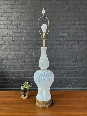 Vintage Italian Beige Murano Glass Table Lamp, c.1960’s