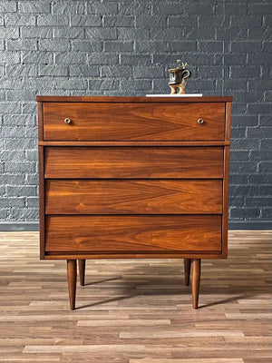 Mid-Century Modern Walnut Highboy Dresser by Harmony House, c.1960’s