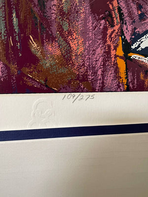 Mid-Century Modern “And Together We Rise” Abstract Serigraph Artwork by Muraina Oyelami, c.1960’s