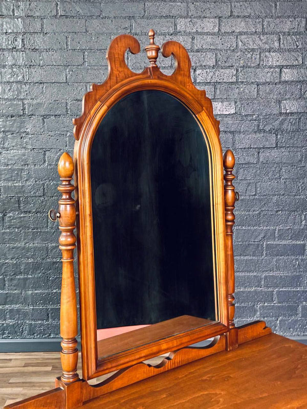 American Colonial Maple Vanity Table w/ Swivel Mirror by West Michigan Furniture Co., c.1930’s
