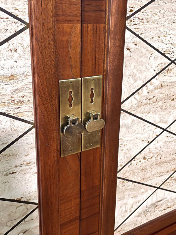 Mid-Century Modern Credenza w/ Travertine Stone & Bi-Folding Doors, c.1960’s