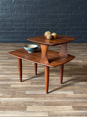 Mid-Century Modern Two-Tier Walnut Side Table by Ace-Hi, c.1960’s