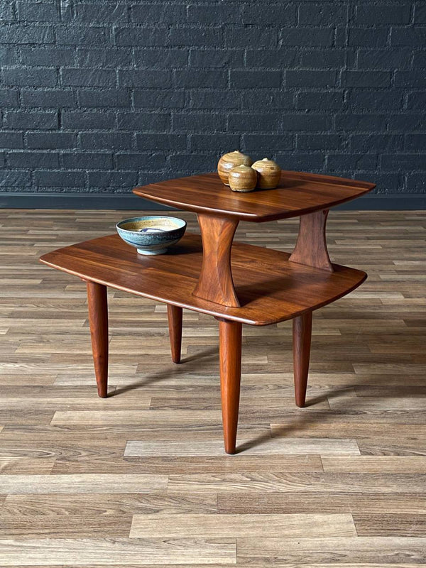 Mid-Century Modern Two-Tier Walnut Side Table by Ace-Hi, c.1960’s