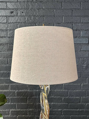 Mid-Century Modern Twisted Crystal Glass Table Lamp, c.1960’s