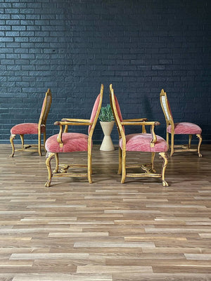 Set of 8x French Style Painted & Carved Wood Dining Chairs, c.1950’s