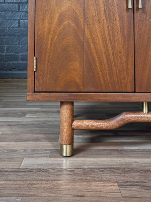 Mid-Century Modern Dresser w, Brass Accents, c.1960’s