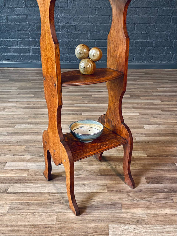 Early 1900s Art Nouveau Style Gentleman’s Shaving Grooming Stand w/ Tilting Mirror