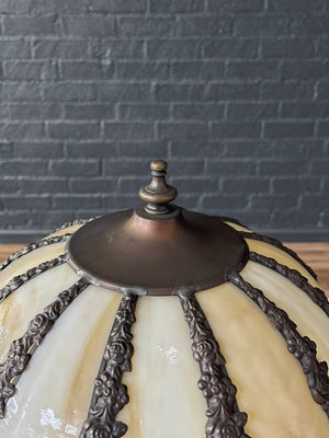 Vintage Art Deco Style Table Lamp with Tiffany Style Shade, c.1960’s
