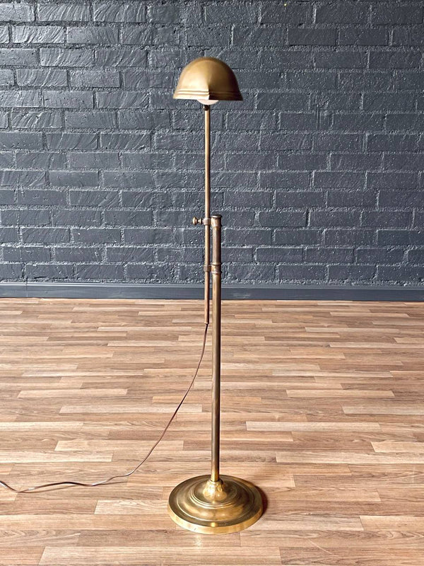 Mid-Century Modern Brass Clam Shell Adjustable Reading Floor Lamp, c.1970’s
