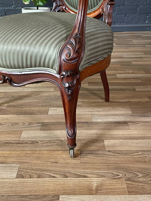 Victorian Rococo Revival Carved Walnut Armchair, c.1940’s