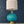 Hollywood Regency Italian Murano Glass & Brass Table Lamp in Turquoise Bullicante, c.1960’s