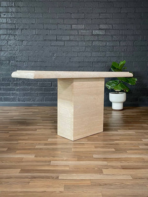 Vintage Post Modern Travertine Stone Console Table, c.1970’s