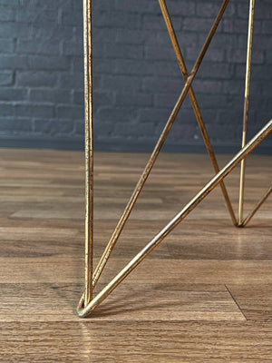 Italian Modern Pink Marble & Brass Side Table by Rene Brancusi, c.1960’s