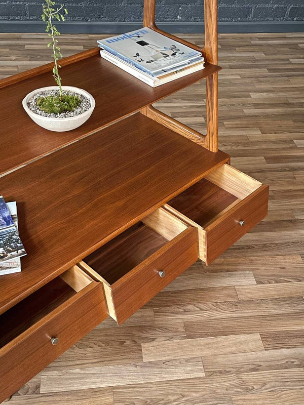 Mid-Century Modern 4-Tier Sculpted Walnut Bookshelf, c.1960’s