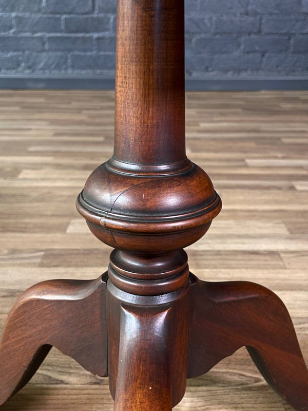 English Georgian Style Mahogany Pie Crust Side Table, c.1940’s